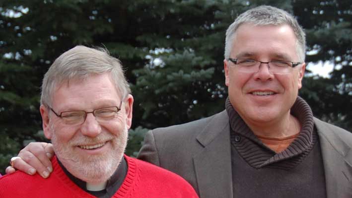 (L-R) The Very Rev. Peter Wall and Bishop Michael Pryce, co-chairs, the Joint Anglican-Lutheran Commission. Photo: Ali Symons / General Synod Communications